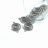 4, 20 or 50 Pieces: Silver Spiral Galaxy Connector Charms