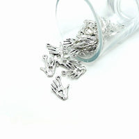 4, 20 or 50 Pieces: Silver I Love You Hand 3D Charms