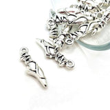 4, 20 or 50 Pieces: Silver Ballet Slipper 3D Charms