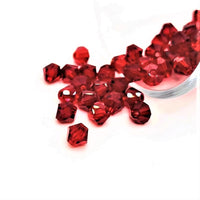 4, 20 or 50 Pieces: 6 mm Bicone Dark Red Imitation Crystal July Birthstone Beads