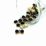 4, 20 or 50 Pieces: Small Black and Gold Bow Charms with Rhinestone