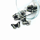 4, 20 or 50 Pieces: Black and White Butterfly Charms