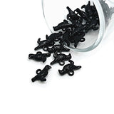 4, 20 or 50 Pieces: Black Raven Crow Enamel 3D Charms