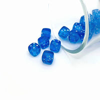 4, 20 or 50 Pieces: Blue Dice Spacer Beads