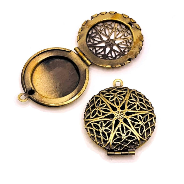 4 or 20 Pieces: Bronze Filigree Aromatherapy Essential Oil Diffuser Lockets