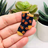 1, 4 or 20 Pieces: Halloween Socks Pendant, Fall Socks - Double Sided