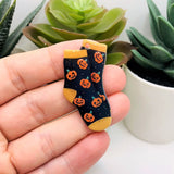 1, 4 or 20 Pieces: Halloween Socks Pendant, Fall Socks - Double Sided