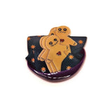 1, 4 or 20 Pieces: Gingerbread Men in Bowl Pendant - Double Sided