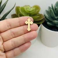 1, 4, 20 or 50 Pieces: Pink Enamel Cross Charms