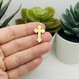 1, 4, 20 or 50 Pieces: Light Blue Enamel Cross Charms