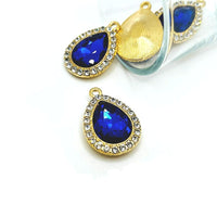 2 Pieces Dark Blue and Diamond Rhinestone Pendants