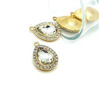 2 Pieces Vintage Diamond Rhinestone Pendants