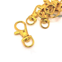 4, 20 or 50 Pieces: Gold Swivel Lobster Clasps Lanyard Clips, 15x37 mm