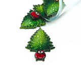 1, 4 or 20 Pieces: Green Creepy Christmas Tree in Cauldron Charms - Double Sided