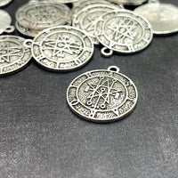 1, 4, 20 or 50 Pieces: Antiqued Silver Astaroth Demon Sigil Pendant Charm