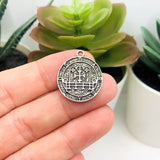 1, 4, 20 or 50 Pieces: Antiqued Silver Barbatos Demon Sigil Pendant Charm