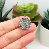 1, 4, 20 or 50 Pieces: Antiqued Silver Belphegor Demon Sigil Pendant Charm