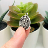 1, 4, 20 or 50 Pieces: Antiqued Silver Belphegor Demon Sigil Pendant Charm