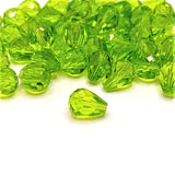 4, 20 or 50 Pieces: 6x8 mm Teardrop Light Green Imitation Crystal August Birthstone Beads