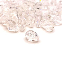 4, 20 or 50 Pieces: 6x8 mm Teardrop Clear Diamond Imitation Crystal April Birthstone Beads