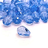 4, 20 or 50 Pieces: 6x8 mm Teardrop Light Blue Imitation Crystal March Birthstone Beads