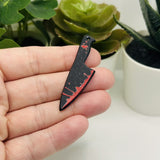 1, 4, or 20 Pieces: Bloody Horror Knife Charm - Double Sided