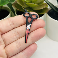 1, 4, or 20 Pieces: Bloody Horror Scissors Charm - Double Sided