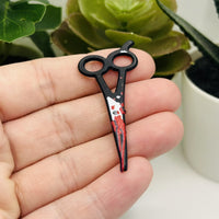 1, 4, or 20 Pieces: Bloody Horror Scissors Charm - Double Sided