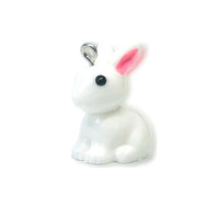 1, 4, 20 or 50 Pieces: White 3D Rabbit Charm