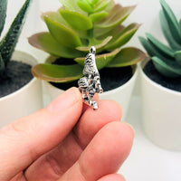 1, 4, 20 or 50 Pieces: Silver Mushroom Pendant Charm with Butterfly