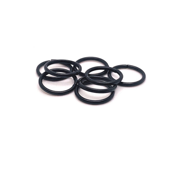 100, 500 or 1,000 Pieces: 10 mm Black Enamel Coated Open Jump Rings, 18g