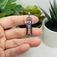 1, 4 or 20 Pieces: Purple Quartz Stone Pendants with Chakra Stones