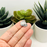 1, 4, 20 or 50 Pieces: Silver Pumpkin Charms - Double Sided