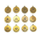 12 or 60 Pieces: Bronze Zodiac/Astrology Coin Charm Set - Double Sided