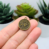 12 or 60 Pieces: Bronze Zodiac/Astrology Coin Charm Set - Double Sided