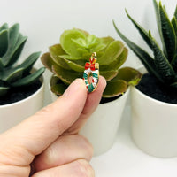 1, 4, 20 or 50 Pieces: Enamel Christmas Wreath Charms