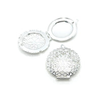 4, 20 or 50 Pieces: Bright Silver Filigree Aromatherapy Essential Oil Diffuser Lockets