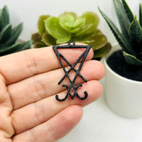 1, 4 or 20 Pieces: Black Lucifer Sigil Satan Pendants