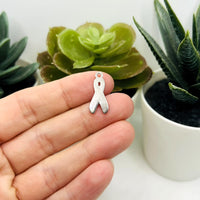 4, 20 or 50 Pieces: Pink Awareness Breast Cancer Ribbon Charms