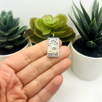 1, 4, 20 or 50 Pieces: The Fortune Silver Tarot Card Fortune Teller Pendant