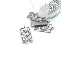 1, 4, 20 or 50 Pieces: The Fortune Silver Tarot Card Fortune Teller Pendant