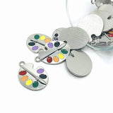 1, 4, 20 or 50 Pieces: Colorful Paint Palette Charm