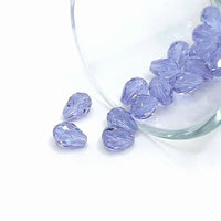 4, 20 or 50 Pieces: 6x8mm Teardrop Purple Imitation Crystal February Birthstone Beads