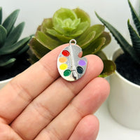 1, 4, 20 or 50 Pieces: Colorful Paint Palette Charm