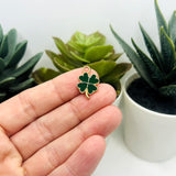 1, 4, 20 or 50 Pieces: Dark Green Clover Charms