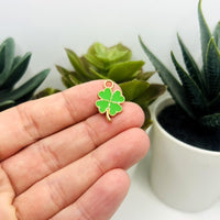 1, 4, 20 or 50 Pieces: Light Green Clover Charms