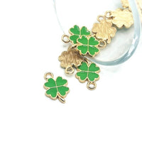 1, 4, 20 or 50 Pieces: Light Green Clover Charms