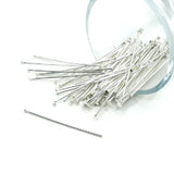 100 or 500 Pieces: 38 mm Silver Plated Head Pins, 20 gauge