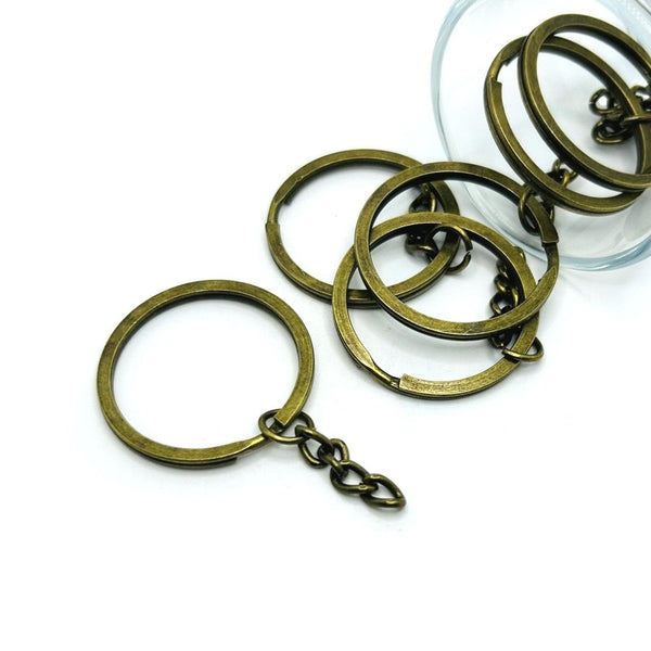 4, 20 or 50 Pieces: Bronze Split Ring Key Chain Starter Base