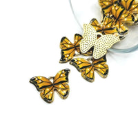 1, 4, 20 or 50 Pieces: Orange Enamel Butterfly Charms